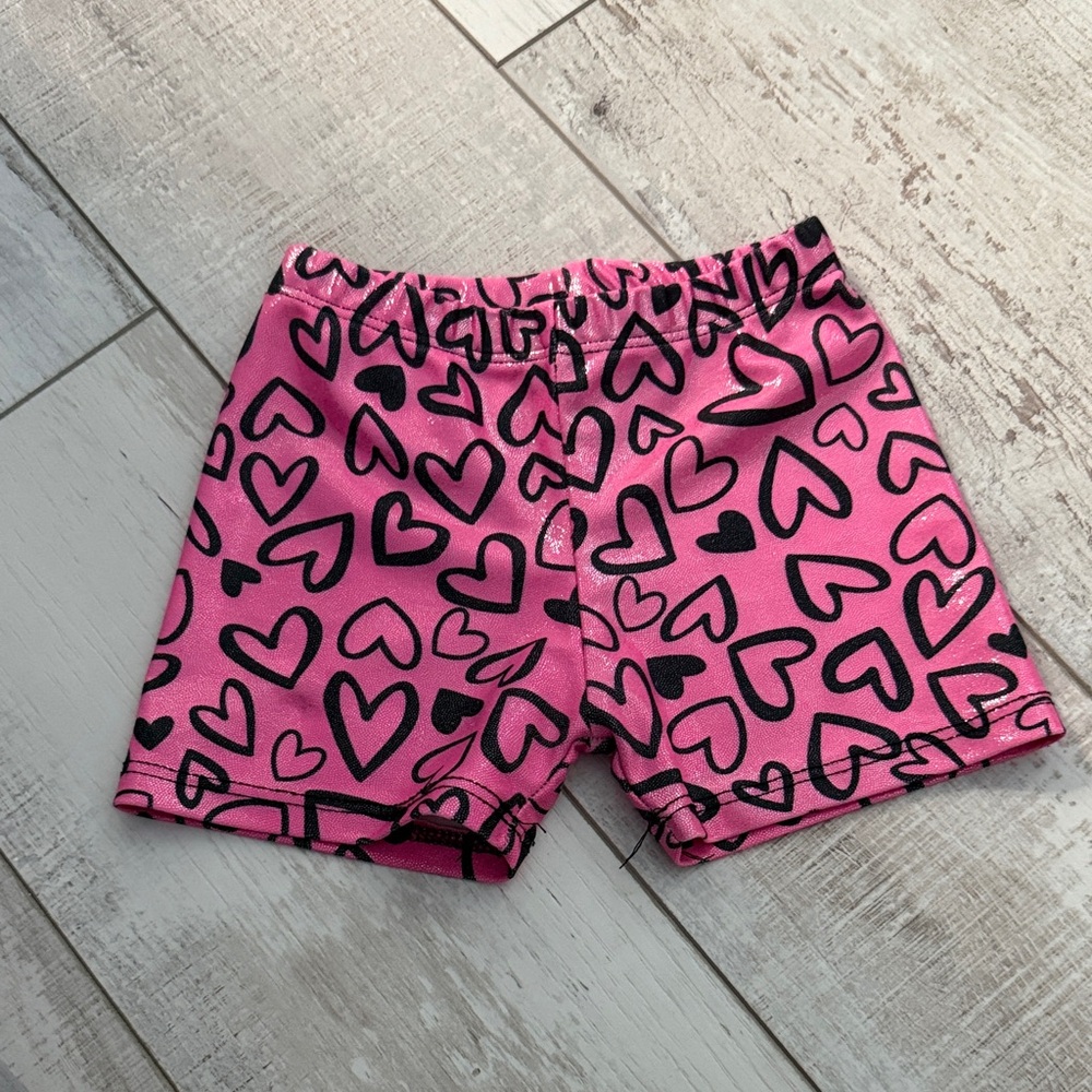 Pink Heart Patterned Shorts
